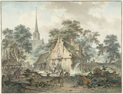 Watermolen en dorpskerk