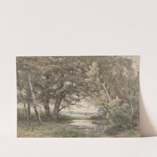 Watertje onder bomen aan het einde van een bos by Jan Willem van Borselen