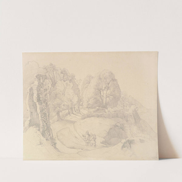 Wayfarers Near a Ruin in a Hilly Landscape by Victor Paul Mohn