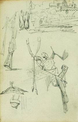 Weapon studies, compositional study of castle scene