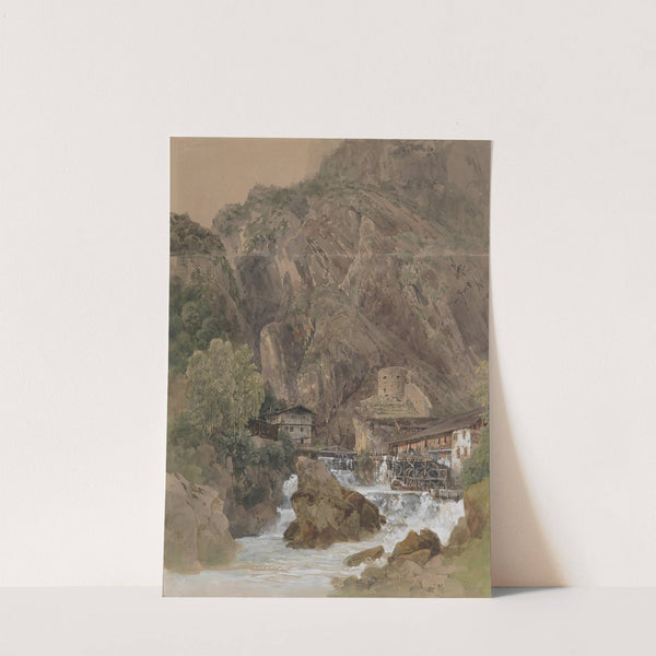 Wehranlage mit Wasserrädern und Turm by Thomas Ender