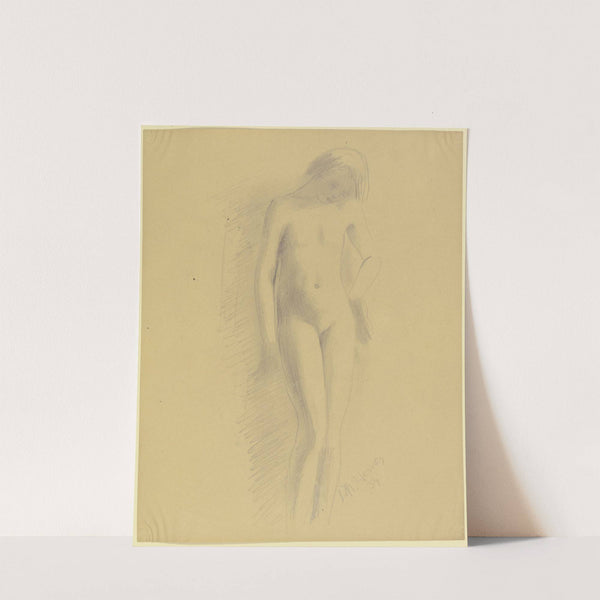 Weiblicher Akt, an der Wand stehend by Richard Martin Werner