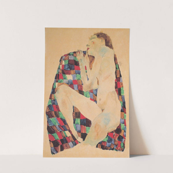 Weiblicher Akt auf kariertem Tuchl (1911) by Egon Schiele