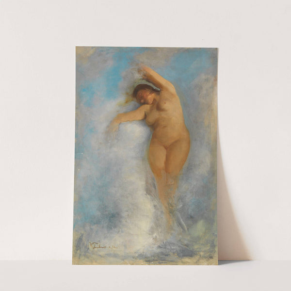 Weiblicher Akt im Schaum einer Welle; 'Oceanide' by Wilhelm Trübner