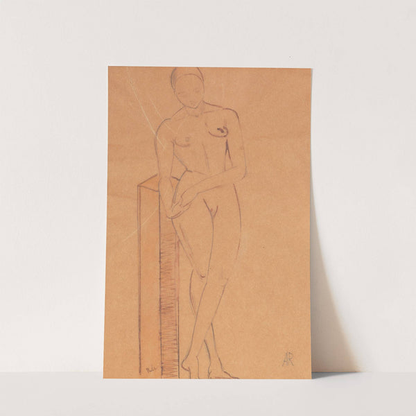 Weiblicher Akt mit Stele by Anita Rée