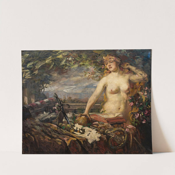 Weiblicher Akt mit Stillleben by Burkhard Mangold