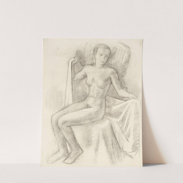 Weiblicher Akt mit Tuch by Walther Gamerith