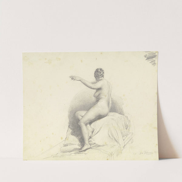 Weiblicher Akt, sitzend, von der Seite gesehen by Carl Morgenstern