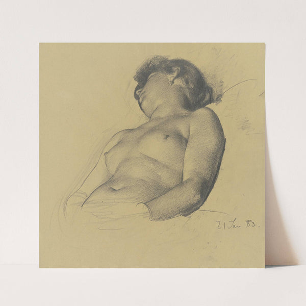 Weiblicher Halbakt einer Schlafenden (1883) by Karl Stauffer-Bern