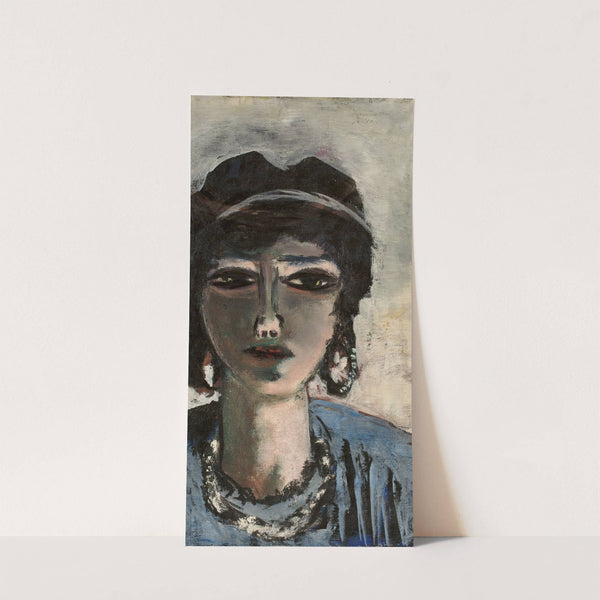 Weiblicher Kopf in Blau und Grau (Die Ägypterin) (1942) by Max Beckmann