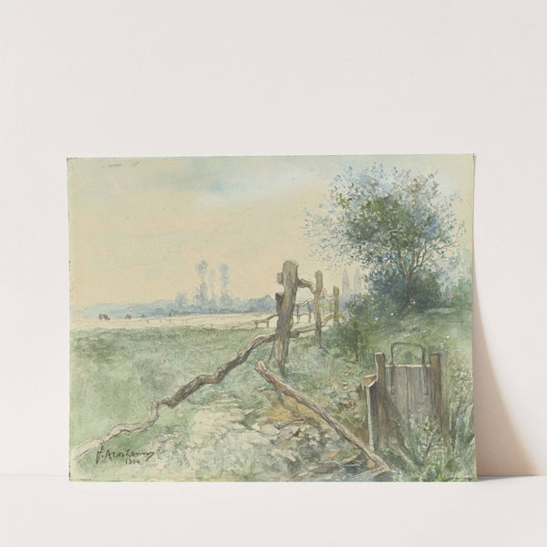 Weidelandschap met sloot by Floris Arntzenius