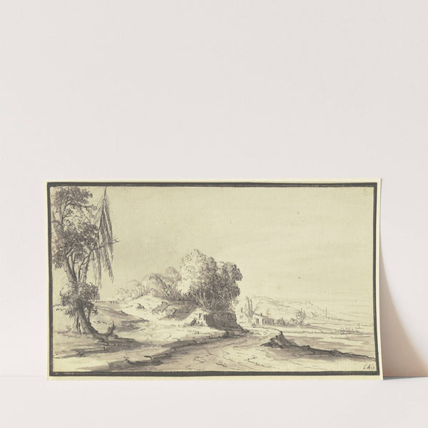 Weite, hügelige Landschaft mit einer Straße (1744) by Johann Ludwig Aberli