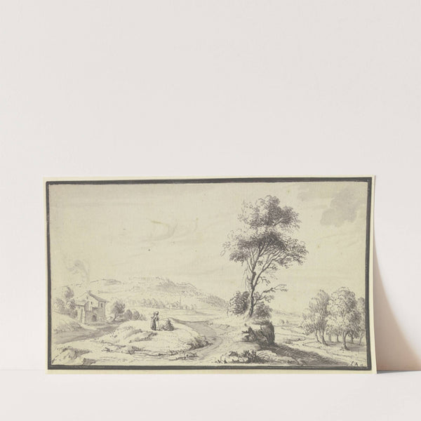 Weite Landschaft mit Bäumen (1744) by Johann Ludwig Aberli