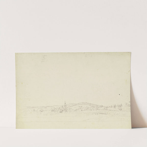 Weite Landschaft mit Dorf und Brücke by Caspar David Friedrich