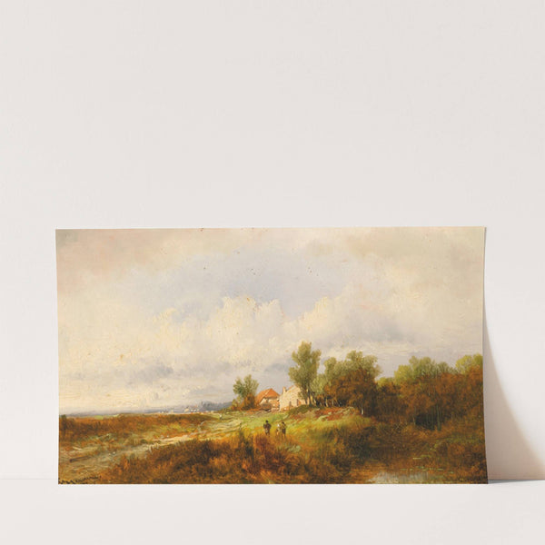 Weite Landschaft mit Heimkehrern (1873) by Remigius Adrianus van Haanen