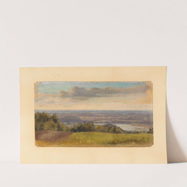 Weiter Blick in sommerliche Hügellandschaft by Carl Schweich