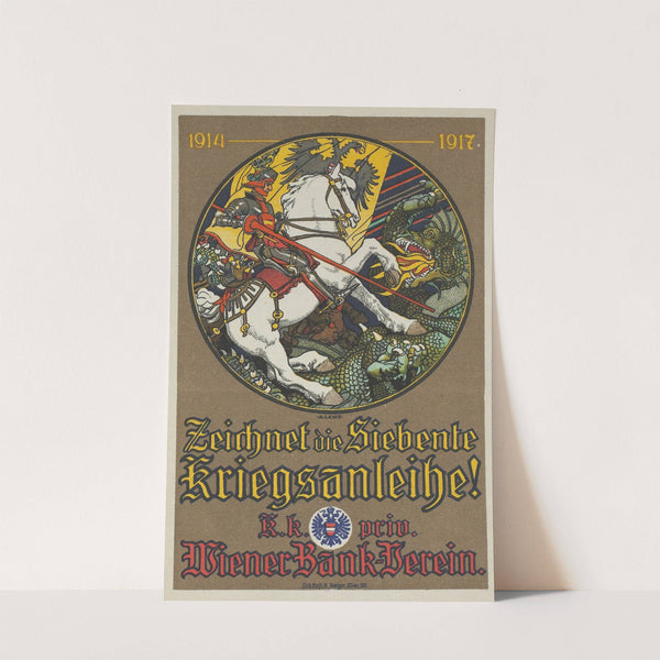 Werbe-Blatt des Wr. Bankvereins für die 8. Kriegsanleihe (der hl. Georg im Kampf mit dem Drachen) (1918) by Maximilian Lenz