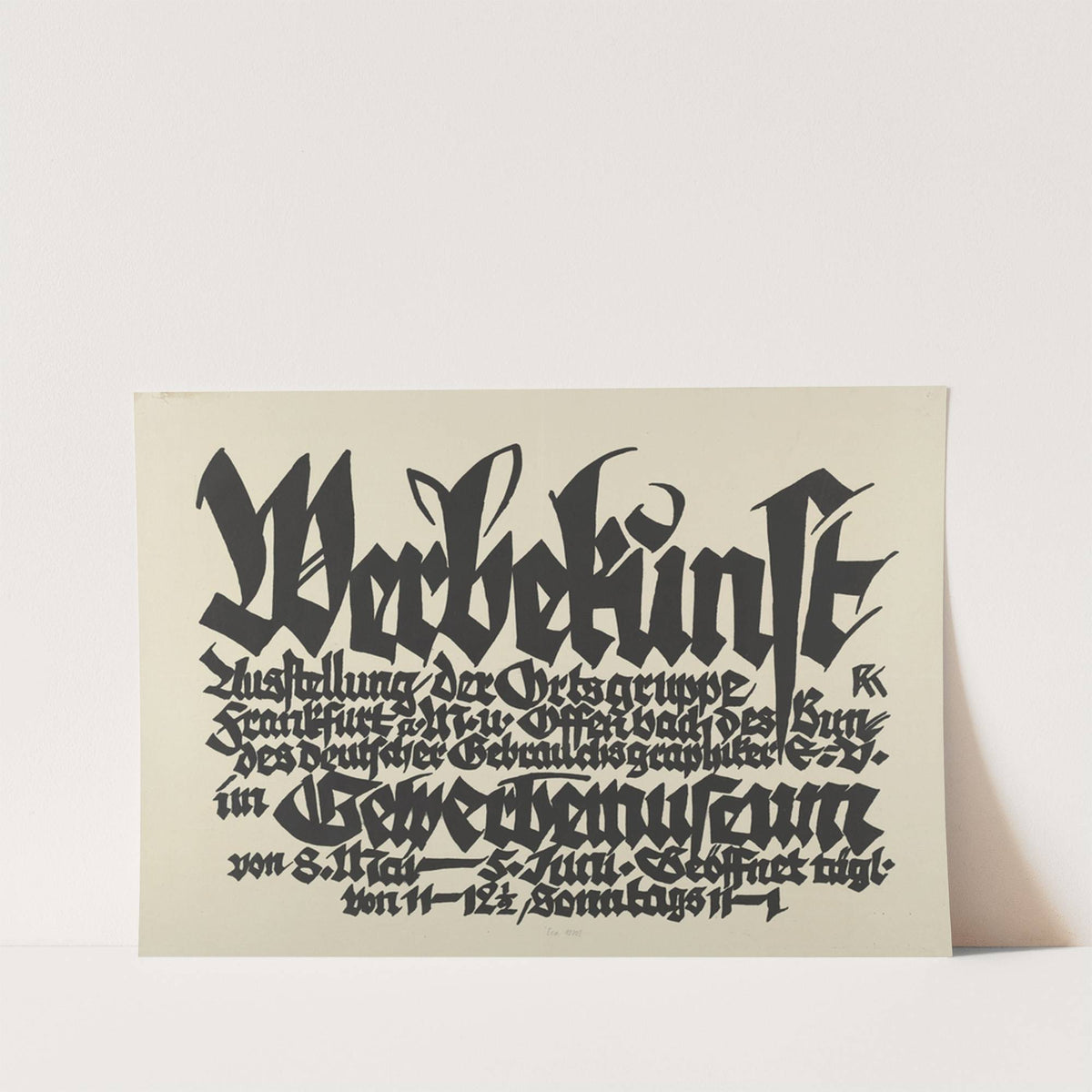 Werbekunst. Ausstellung der Ortsgruppe Frankfurt a.M. und Offenbach des Bundes deutscher Gebrauchsgraphiker e.V. im Gewerbemuseum von 8. Mai - 5. Juni by Rudolf Koch