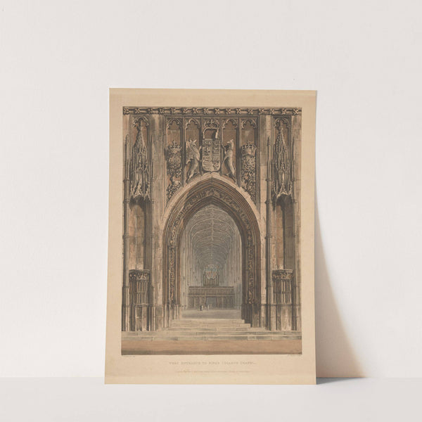 West entrance to King’s College Chapel. (1815) by Joseph Constantine Stadler