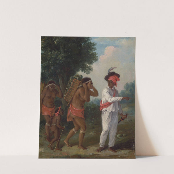 West Indian Man Of Color, Directing Two Carib Women With A Child (circa 1780) by Agostino Brunias