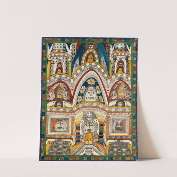 West=Frontt des Zehntheiligen Skt. Adolf=Kathedral=Schiffes in, Skt. Adolf=Heim (1916) by Adolf Wölfli