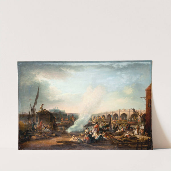 Westminster Bridge and the Thames Procession of King Christian VII of Denmark in 1769 by Elias Martin