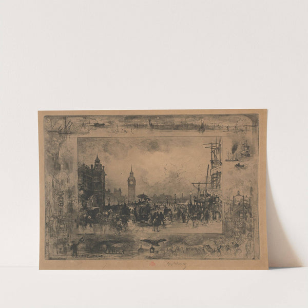 Westminster Bridge, or Westminster Tower (1884) by Félix Hilaire Buhot