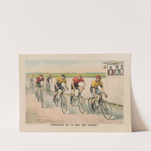 Wheelmen in ‘a red hot finish’ (1894) by John Cameron