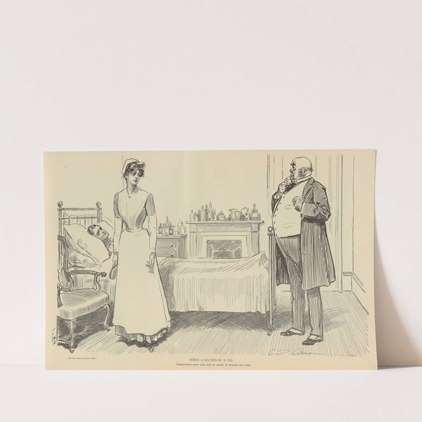 When a bachelor is ill (1900-1905) by Charles Dana Gibson