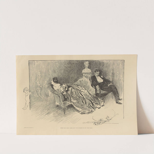When he once goes out it is hard to get him back (1893-1900) by Charles Dana Gibson