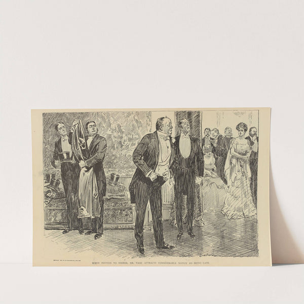 When invited to dinner, Mr. Tagg attracts considerable notice by being late (1900-1905) by Charles Dana Gibson