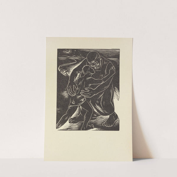 When the old man look up and see the boy come, he run like small boy, he hold him son tight (1946) by Letterio Calapai