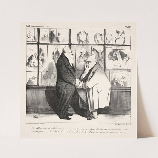 Where are we going, where are we going; We are walking on. (1834) by Honoré Daumier