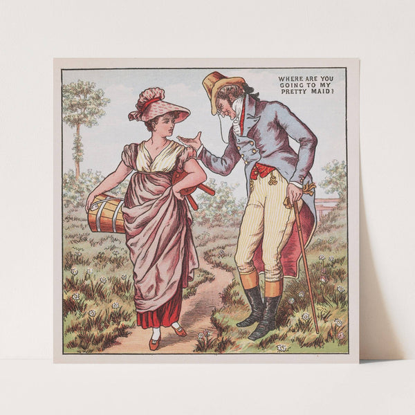 Where are you going to my pretty maid (1877) by Walter Crane