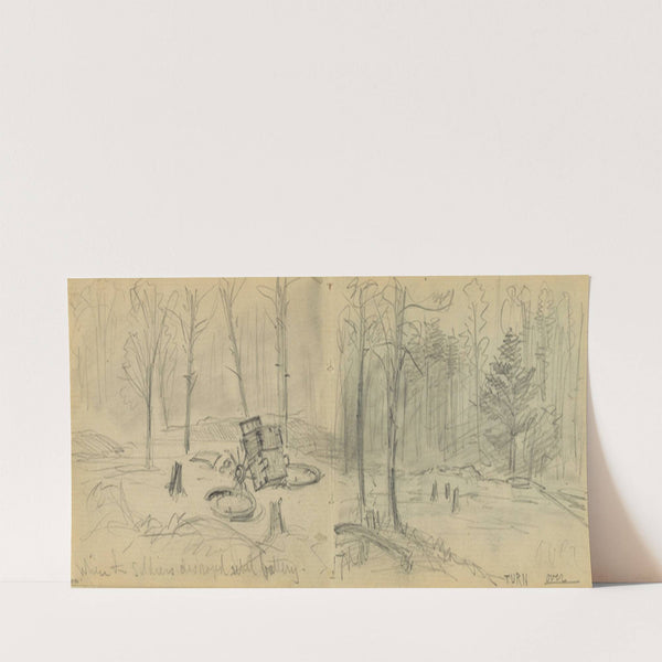 Where the soldiers destroyed rebel battery (1860-1865) by Alfred Rudolph Waud