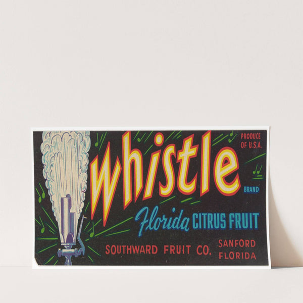 Whistle Brand Florida Citrus Fruit Label (1930-1950)