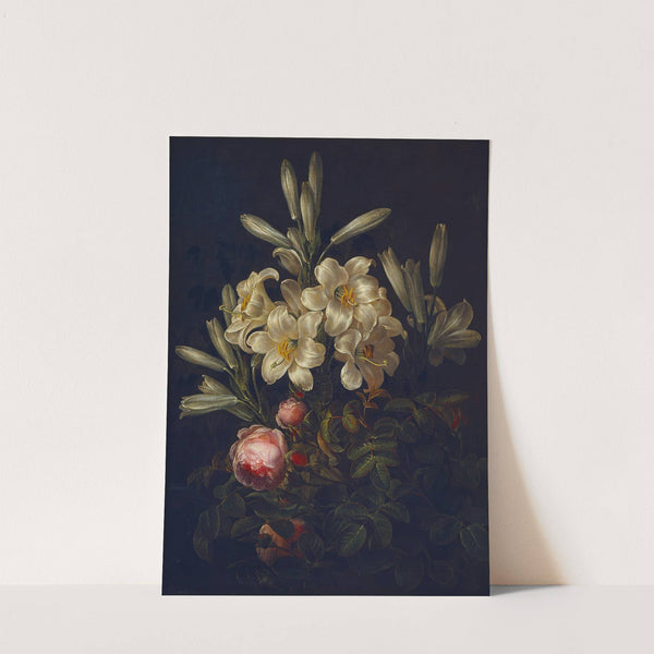 White Lilies And Roses by Johan Laurentz Jensen