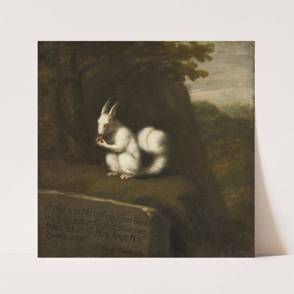 White Squirrel in a Landscape (1696) by David Klöcker Ehrenstrahl