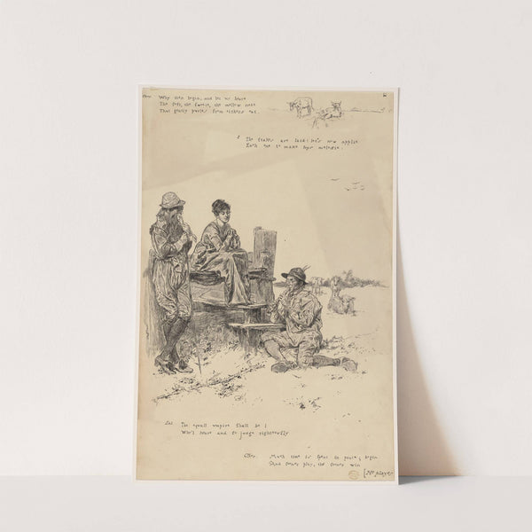 ‘Why then begin…’ illustration to ‘A Bucolick or Discourse of Neatherds’ (ca. 1880) by Edwin Austin Abbey