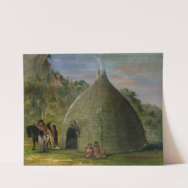 Wichita Lodge, Thatched With Prairie Grass by George Catlin