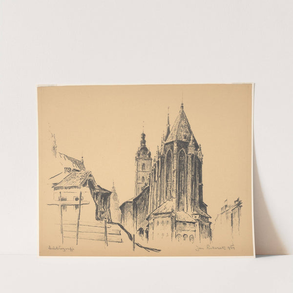 Widok na kościół Mariacki od wschodu (1934) by Jan Rubczak