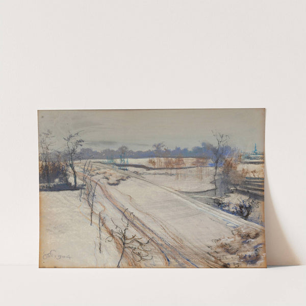 Widok z okna na Kopiec Kościuszki w Krakowie. Szary dzień by Stanisław Wyspiański