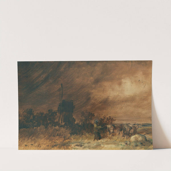 Wiedensahler Bockmühle bei aufziehendem Sturm (Ca. 1870–1893) by Wilhelm Busch