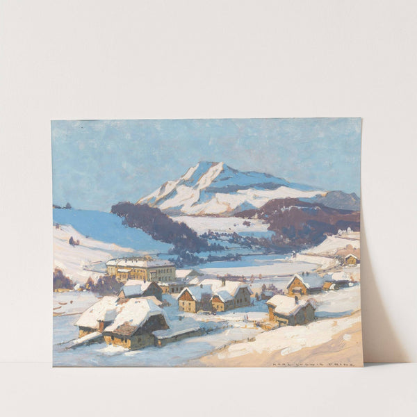 Wienerbruck and Ötscher mountain at snow, by Karl Ludwig Prinz