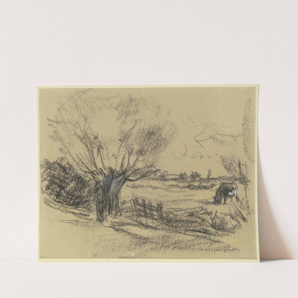 Wiese mit Vieh, vorne eine Kopfweide by Max Liebermann