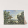 Wiesengrund an Fluß und Wald, rechts hohe Felsen by Karl Franz Kraul