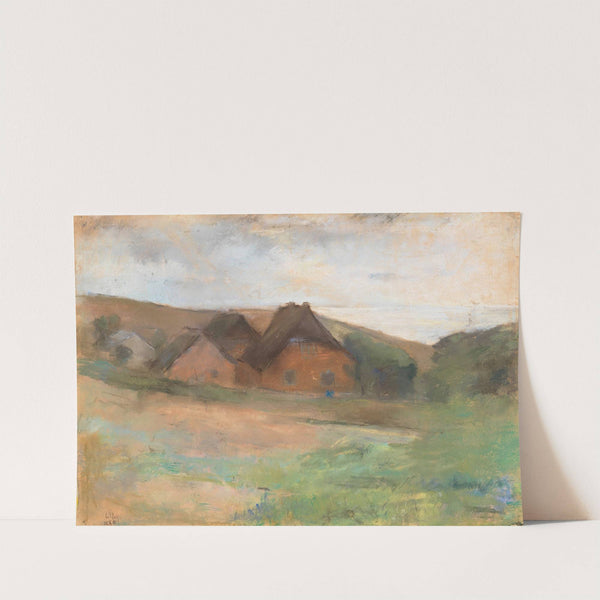 Wiesenlandschaft mit Bauernhäusern (Küstendorf) by Lesser Ury