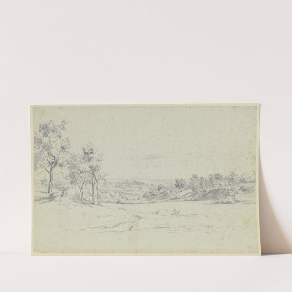 Wiesenlandschaft mit Bäumen by Adolf Hoeffler