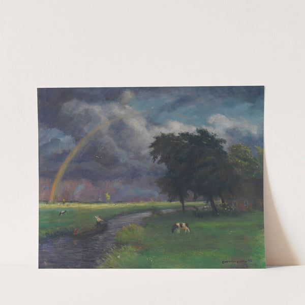 Wiesenlandschaft nach dem Regen (tiefe Sonne) (1940) by Otto Modersohn