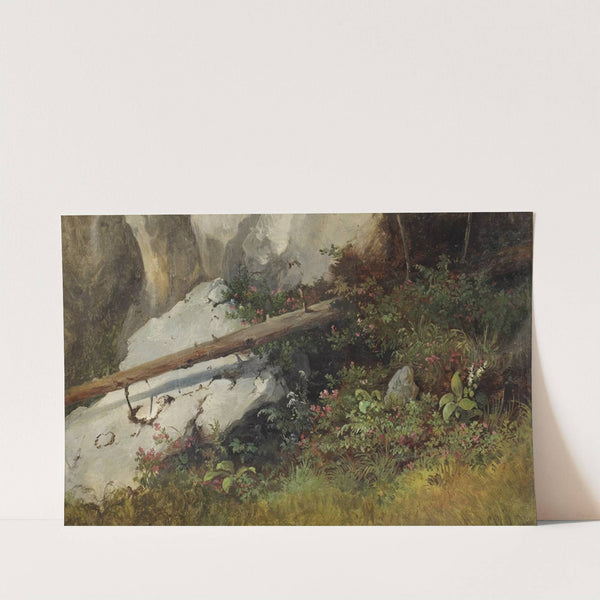 Wiesenstück vor felsigem Hintergrund by Alois Schönn